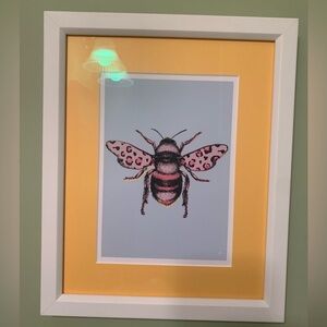 Framed and matted bee picture! Fun colors!